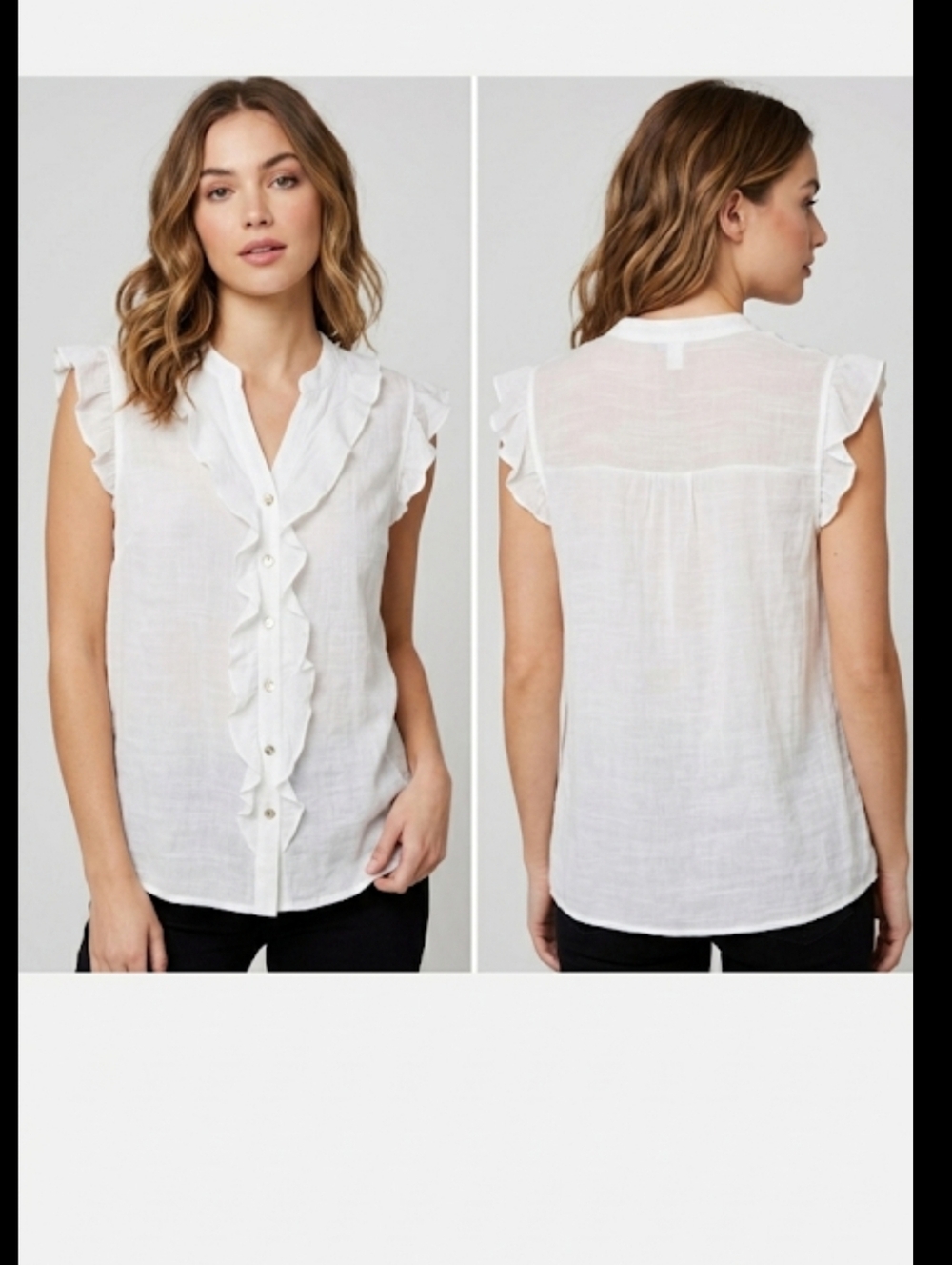 Ember Ruffle Button-Down Blouse - Picture 2 of 12